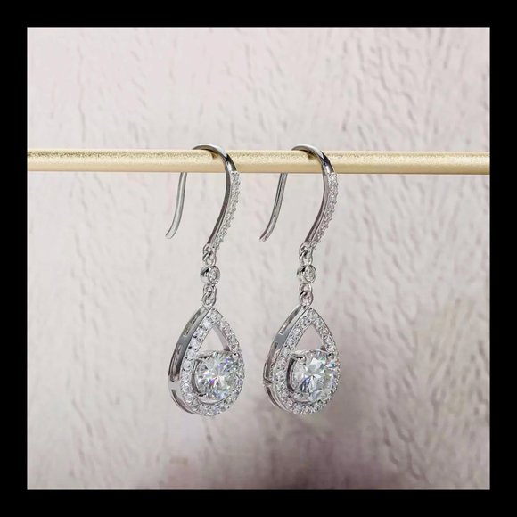 Certified 2ct. t.w. Diamond Brilliant Cut Dangle Earrings - Picture 4 of 16